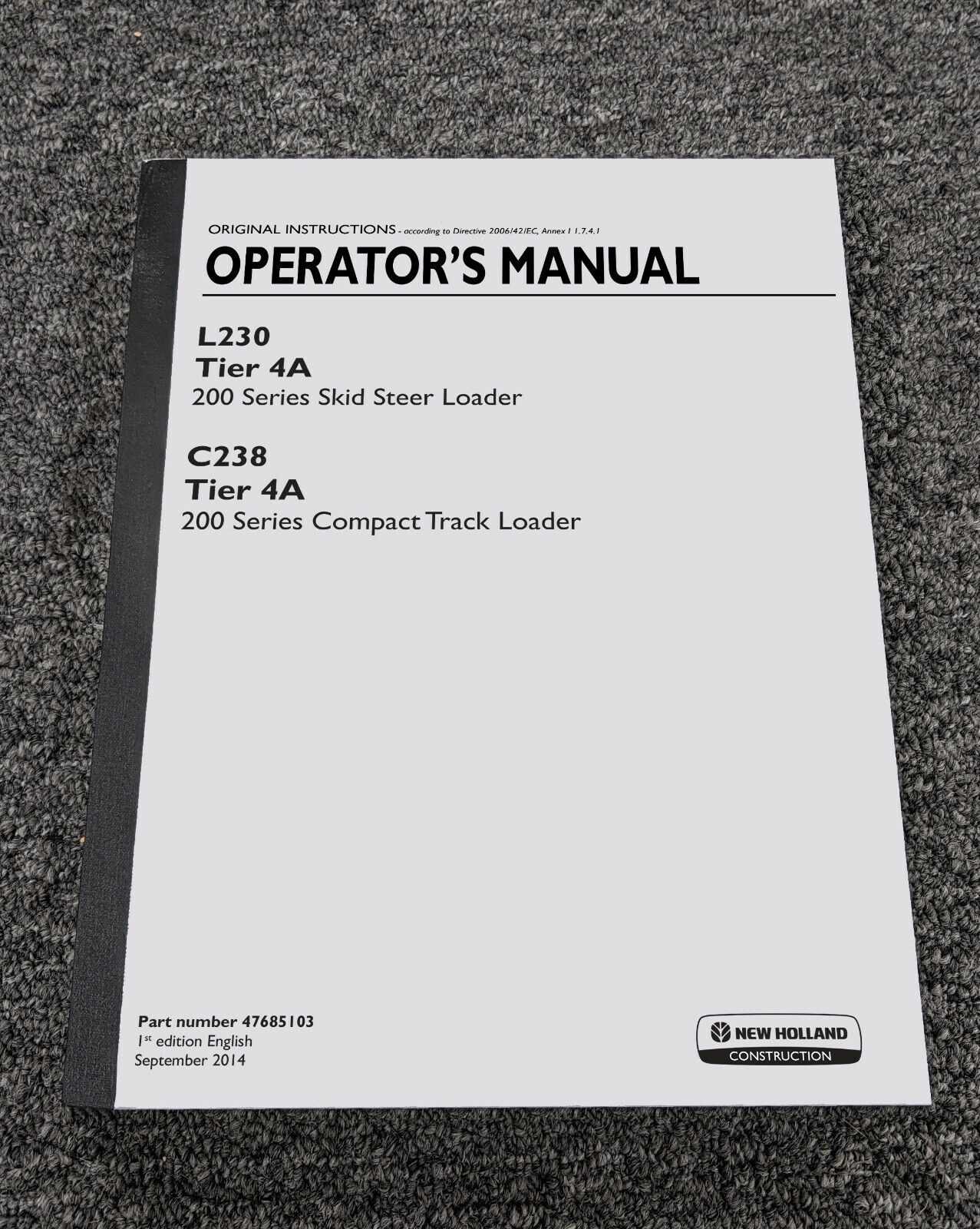 new holland c238 owners manual