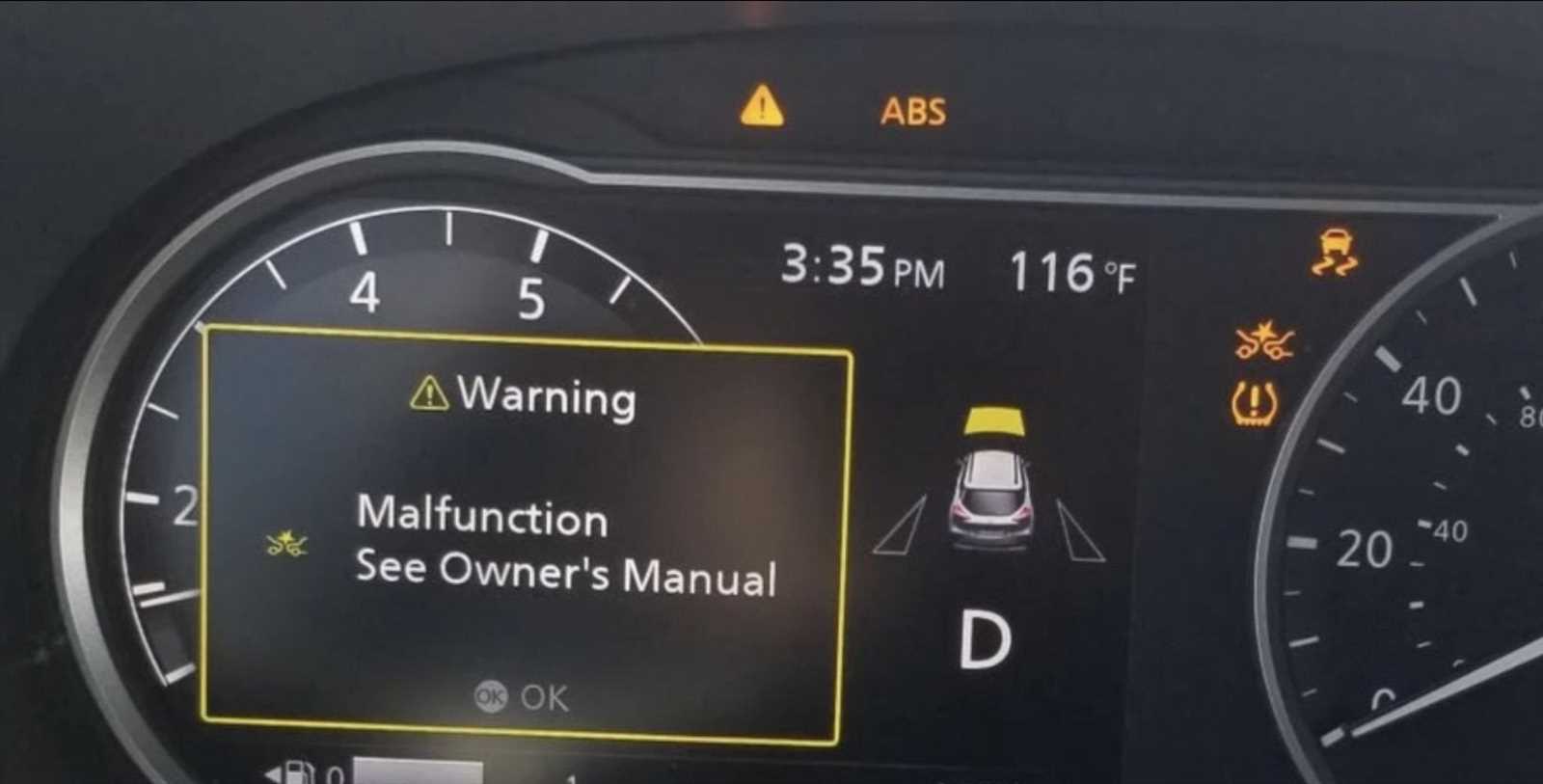 nissan kicks malfunction see owners manual