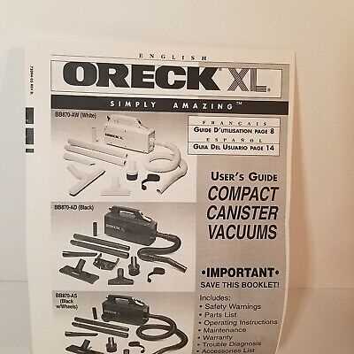 oreck xl owners manual