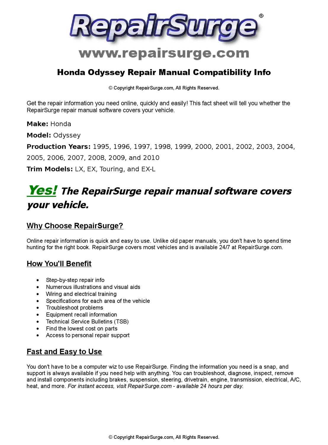 owners manual for 2004 honda odyssey