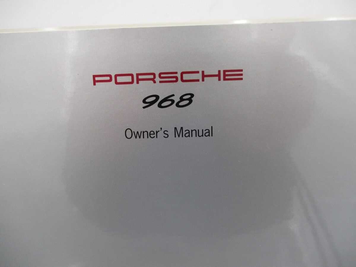 porsche 968 owners manual