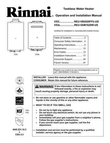 rinnai tankless water heater owners manual