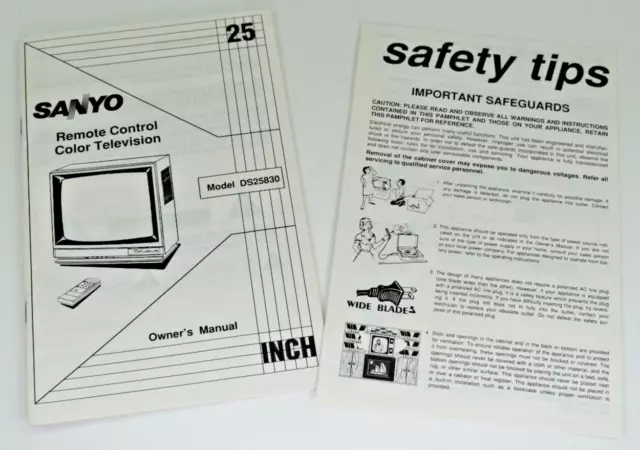 sanyo tv owners manual