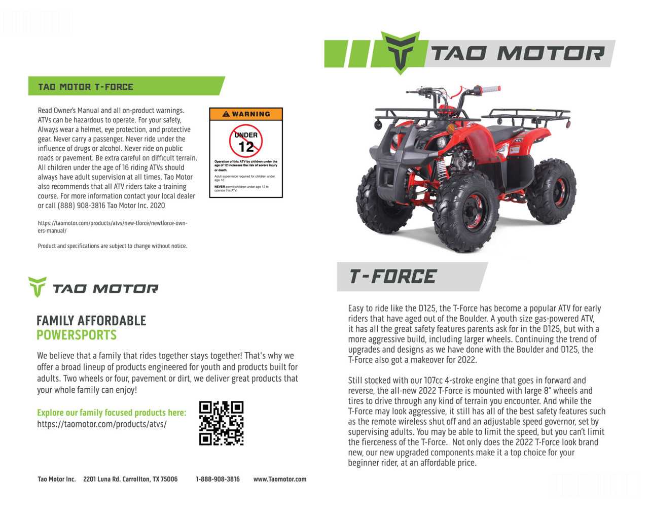 tao tao 110 atv owners manual