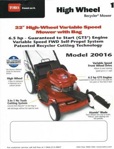 toro owners manual for lawn mowers