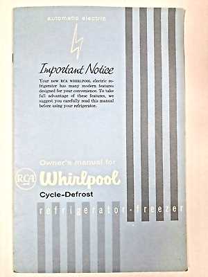 whirlpool refrigerator owners manual