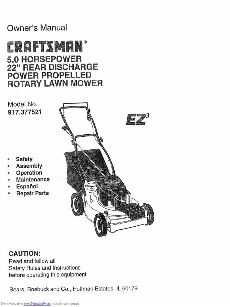 craftsman lawn mower owners manual