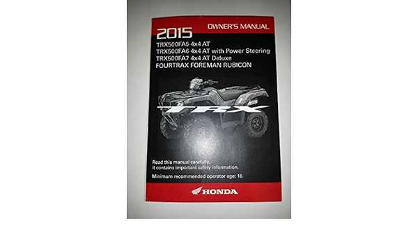 2012 honda foreman owners manual