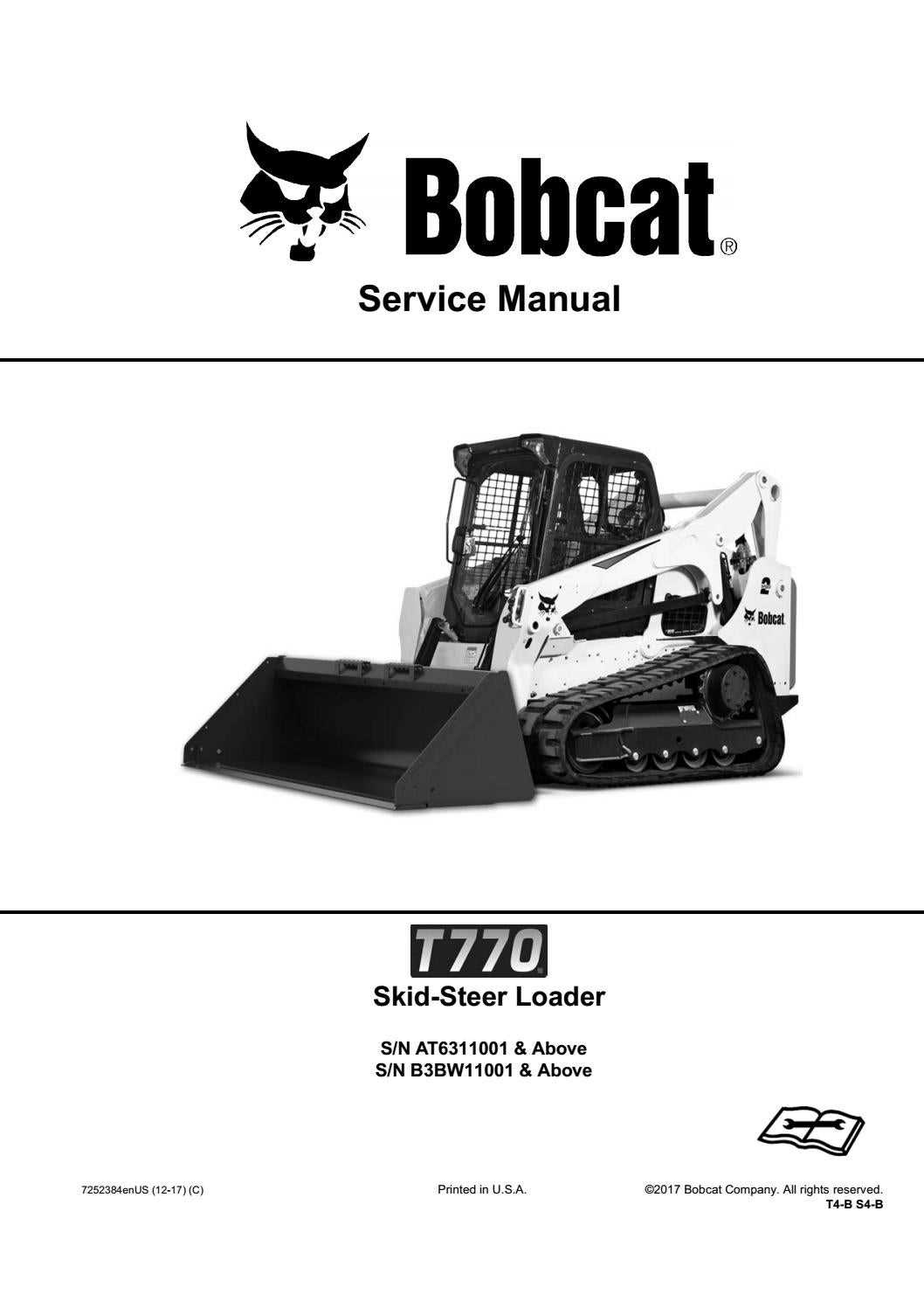 bobcat t770 owners manual