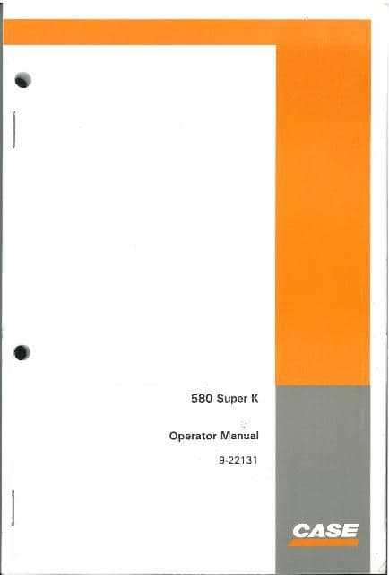 case 580k owners manual