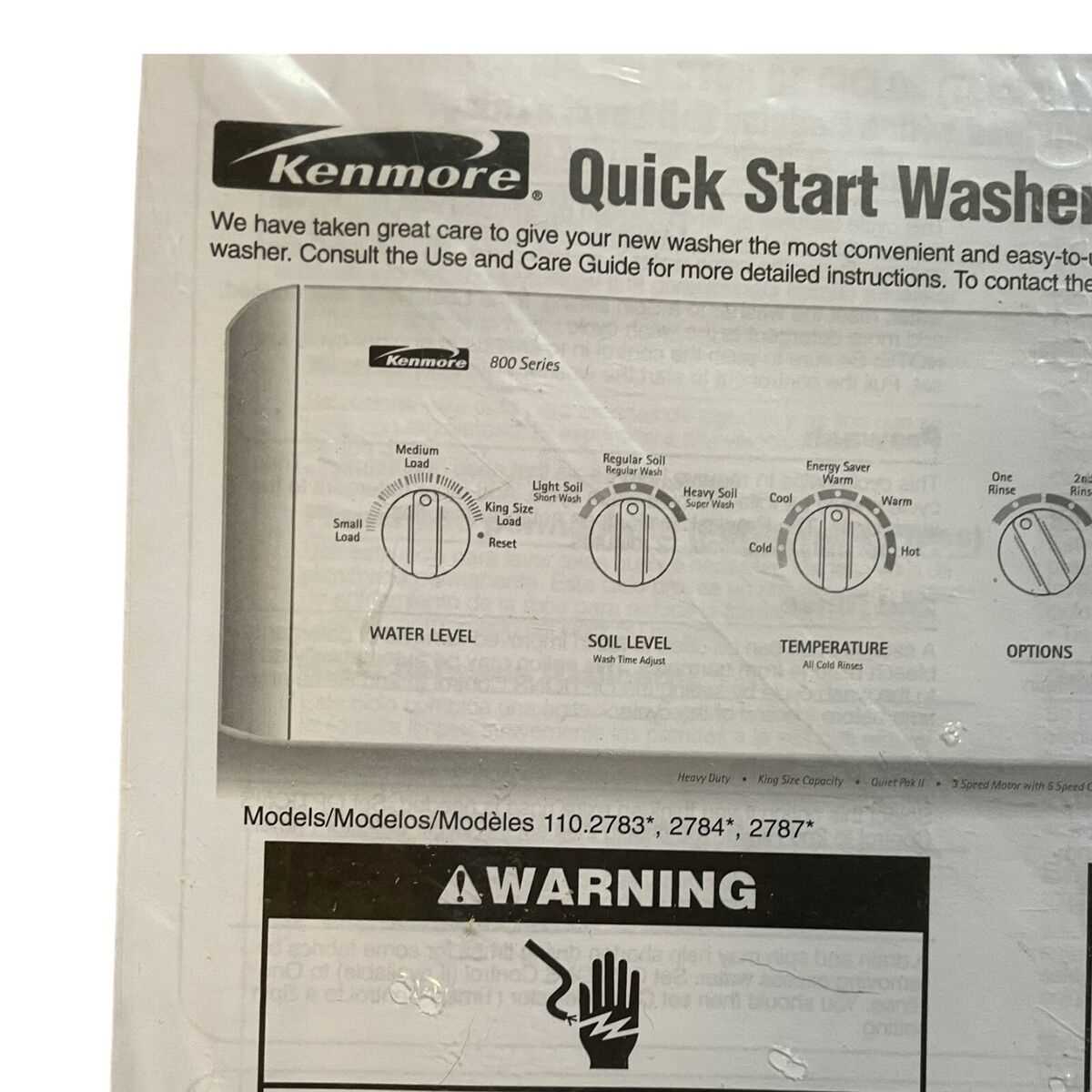 kenmore washer model 110 owners manual