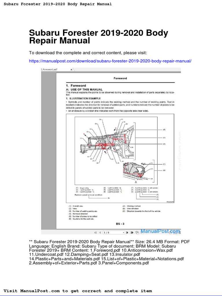 2019 subaru forester limited owners manual