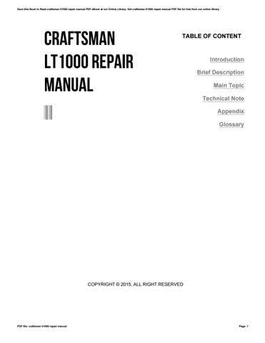 craftsman rer 1000 owners manual