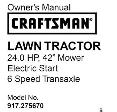 craftsman t110 owners manual