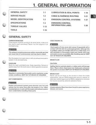 2004 honda rubicon owners manual