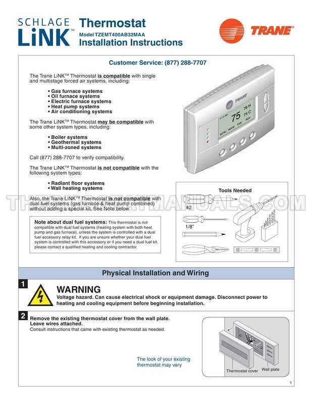 trane thermostat owners manual