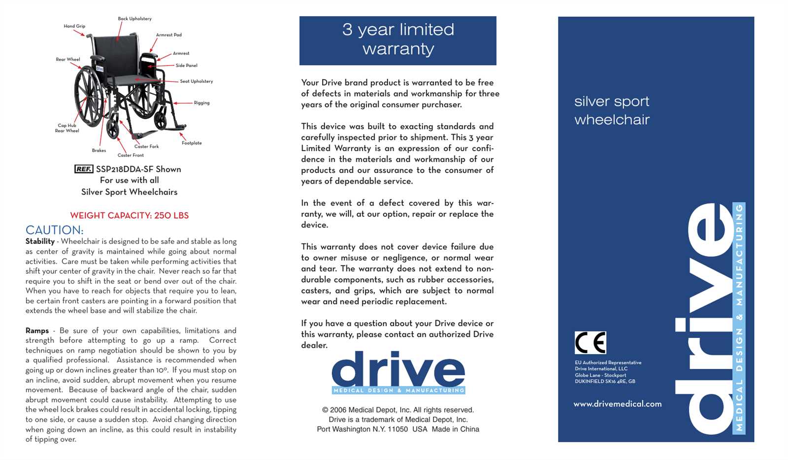 drive silversport 2 wheelchair owners manual