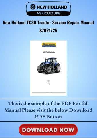 new holland tc30 owners manual