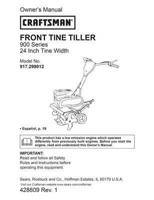 craftsman t140 owners manual