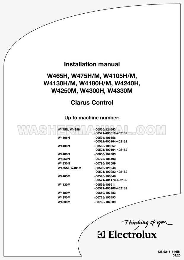 electrolux washer owners manual