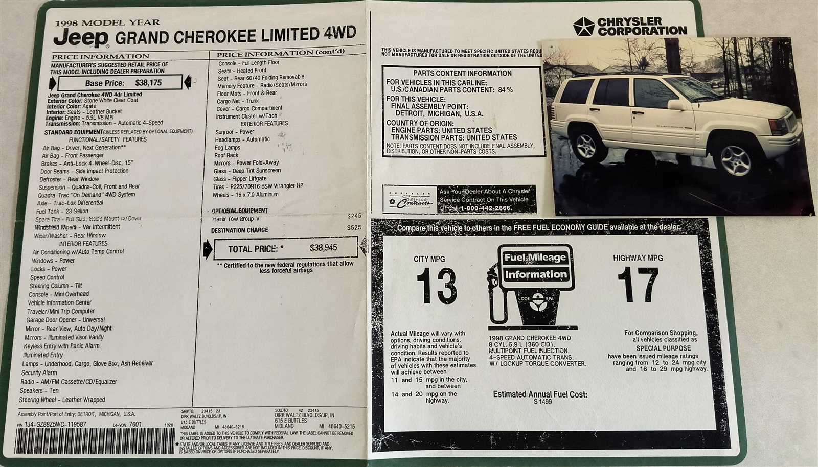 1998 jeep cherokee classic owners manual