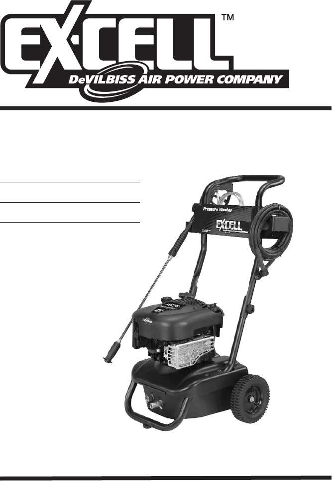 excell power washer owners manual