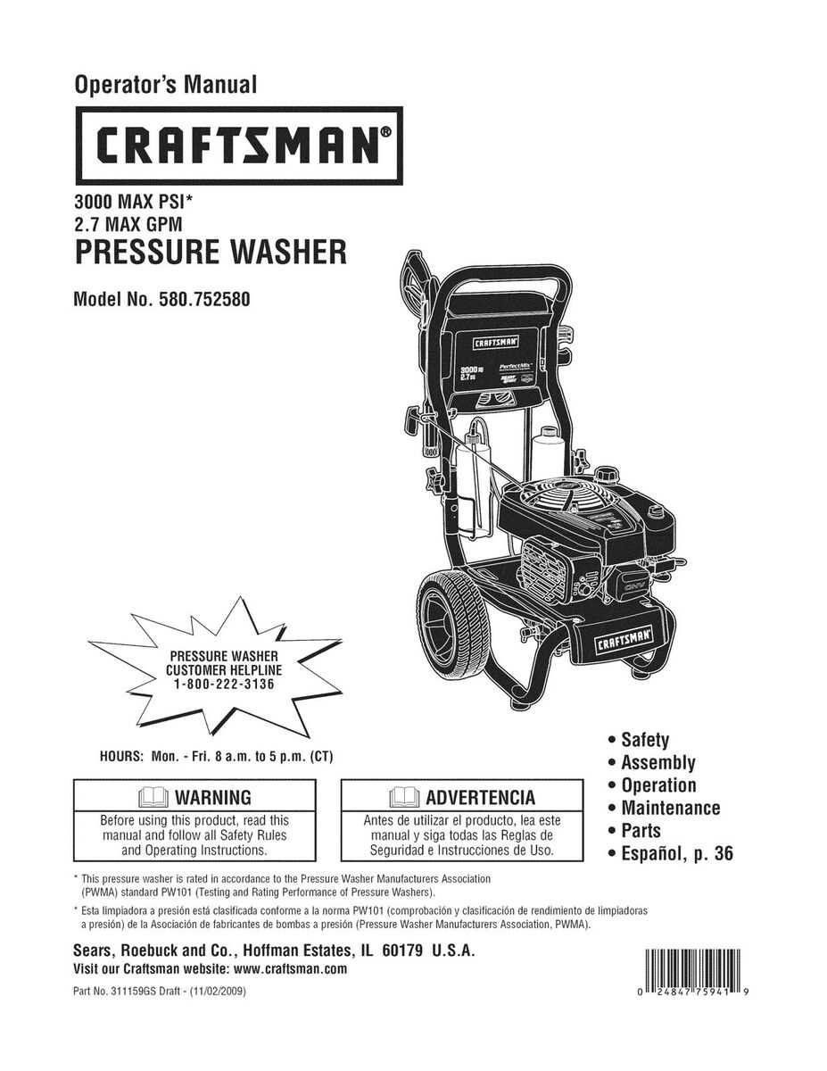 ryobi 3000 psi pressure washer owners manual