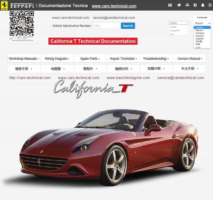 ferrari california t owners manual