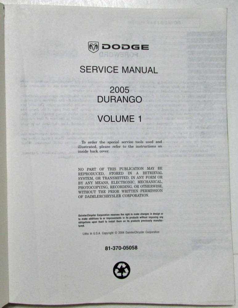 2004 dodge durango owners manual