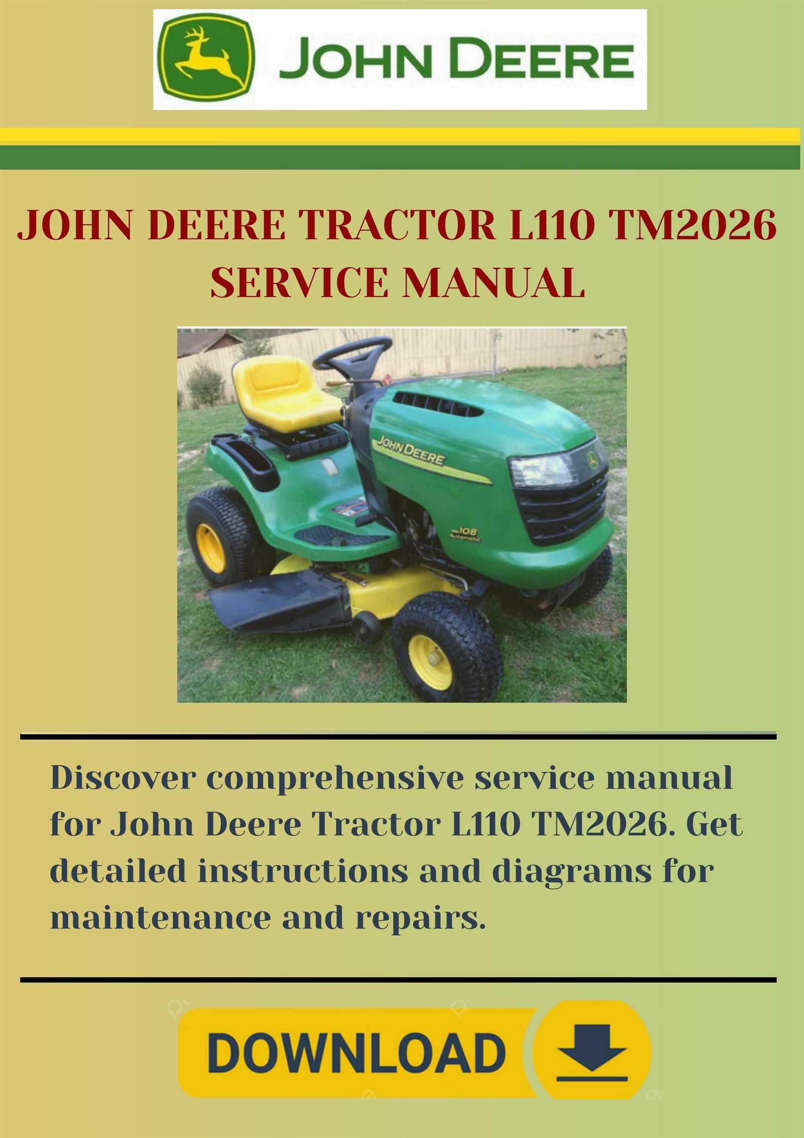 john deere owners manual l110