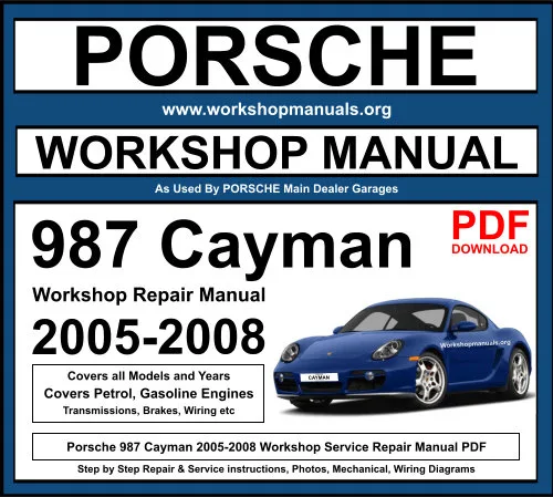 2007 porsche cayman s owners manual