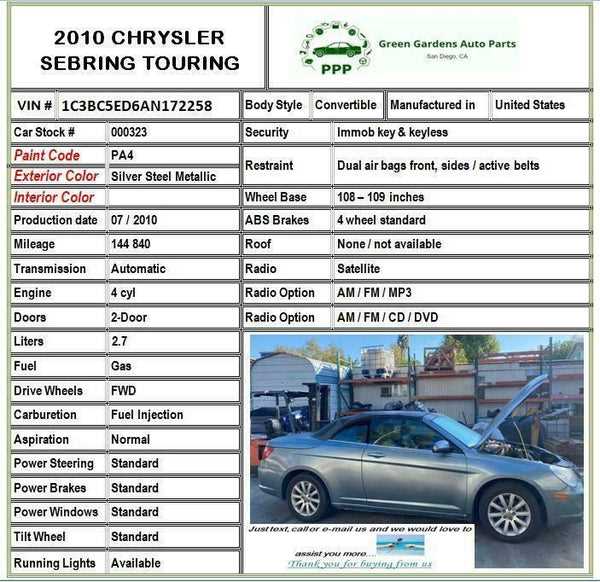 owners manual for 2010 chrysler sebring