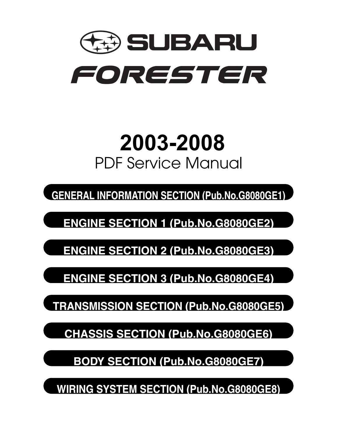 2005 subaru forester owners manual