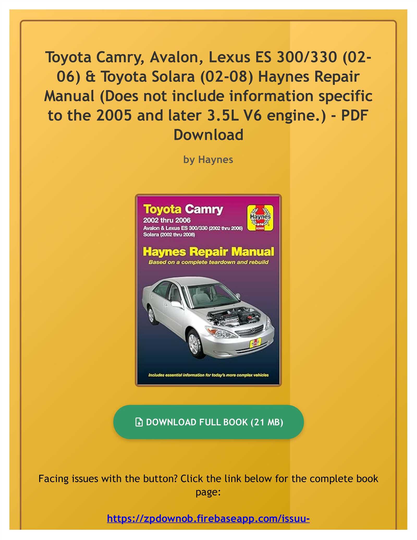 2005 toyota solara owners manual