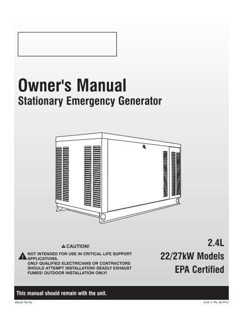 generac 22kw owners manual