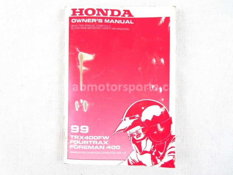 honda rancher 350 owners manual