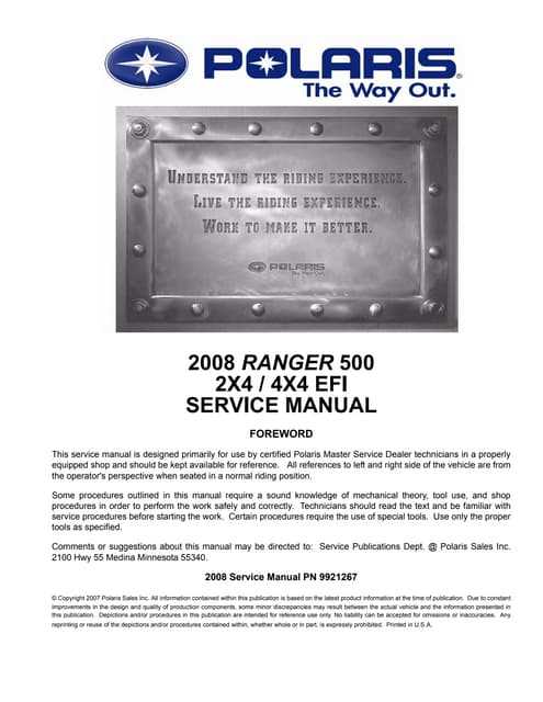 polaris ranger 800 owners manual