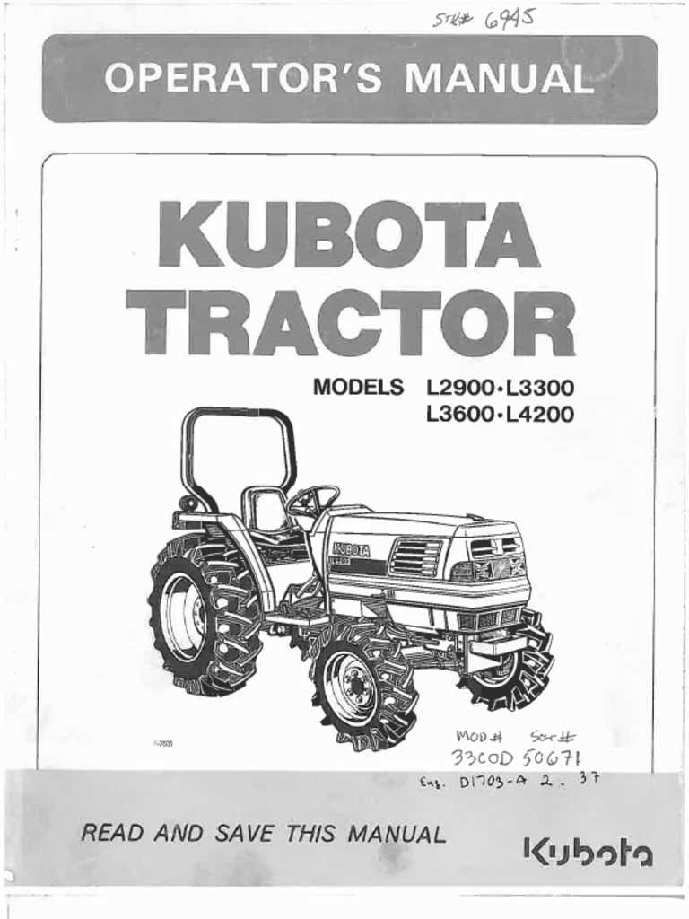 kubota l3200 owners manual