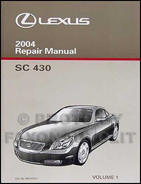 2003 lexus sc430 owners manual