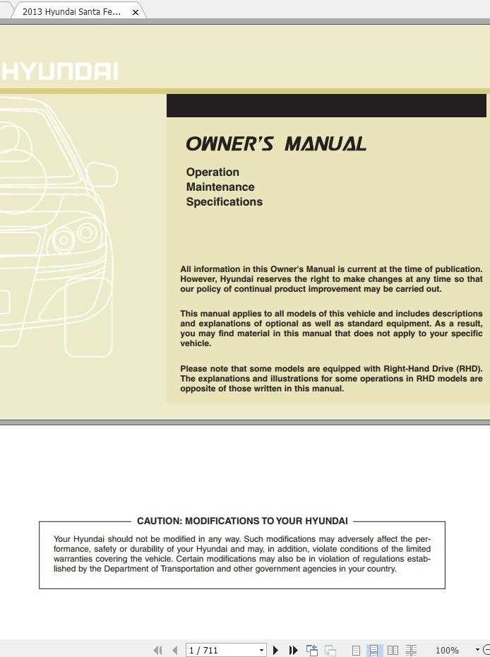 hyundai santa fe 2020 owners manual