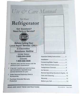 frigidaire freezer owners manual