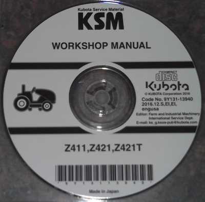 kubota z411 owners manual