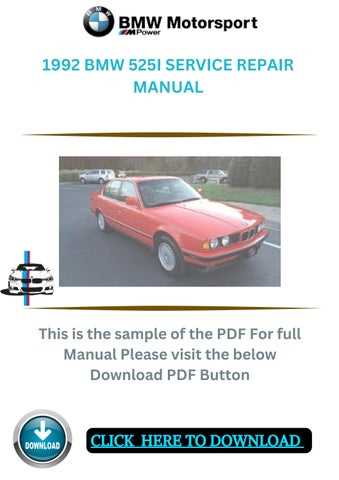 1992 bmw 525i owners manual