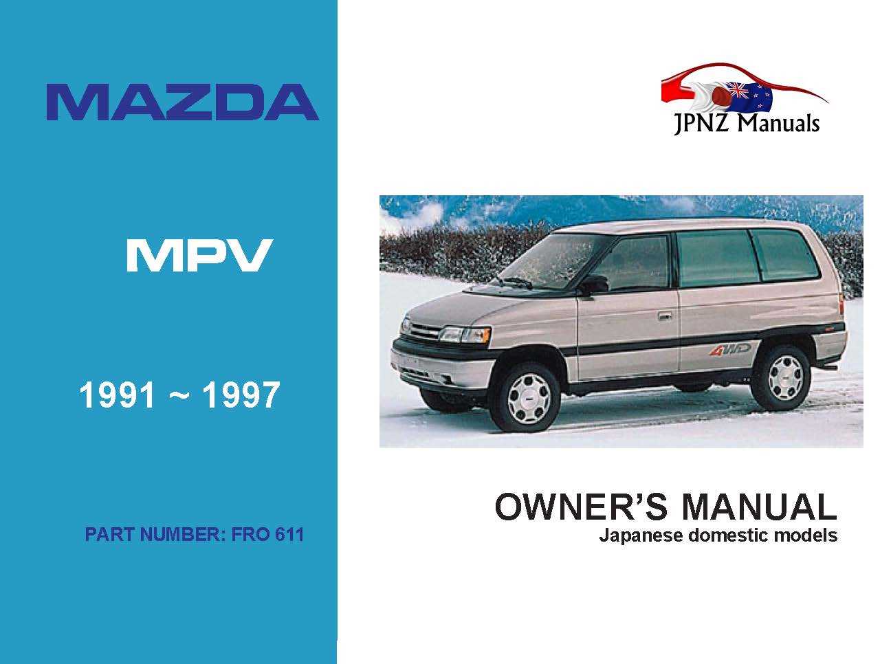 2000 mazda mpv owners manual