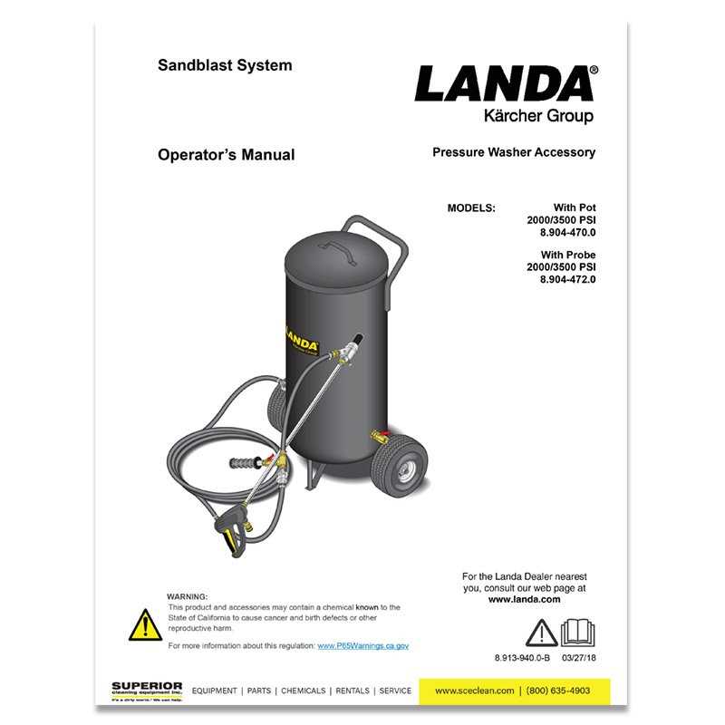 landa pressure washer owners manual