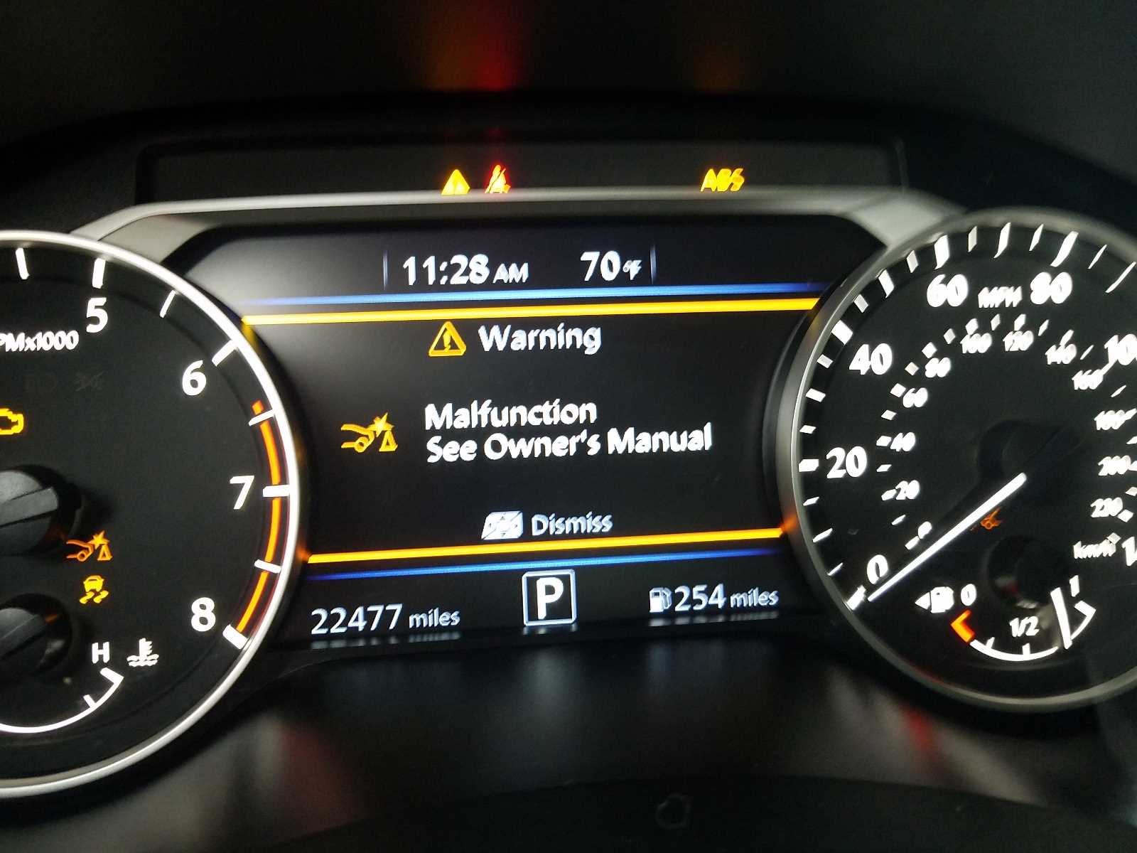 malfunction see owners manual nissan altima 2021