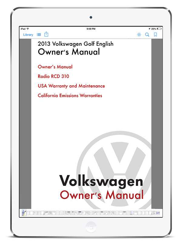 2011 volkswagen golf owners manual