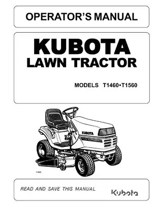 kubota t1460 owners manual