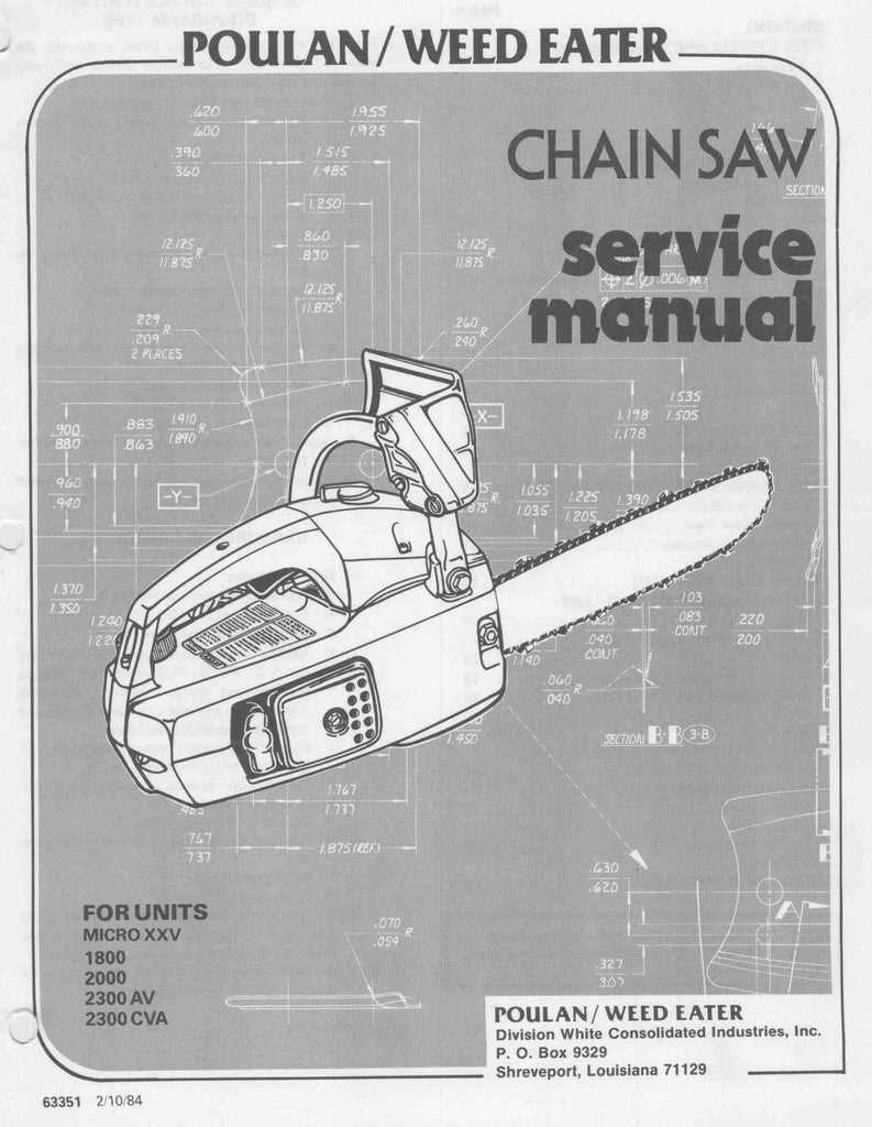 poulan chainsaw owners manual