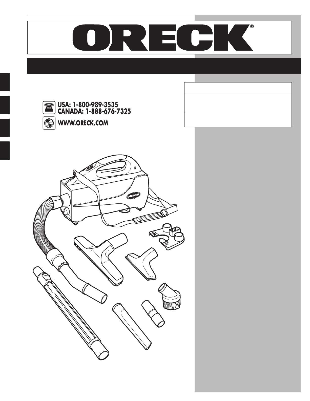 oreck xl owners manual